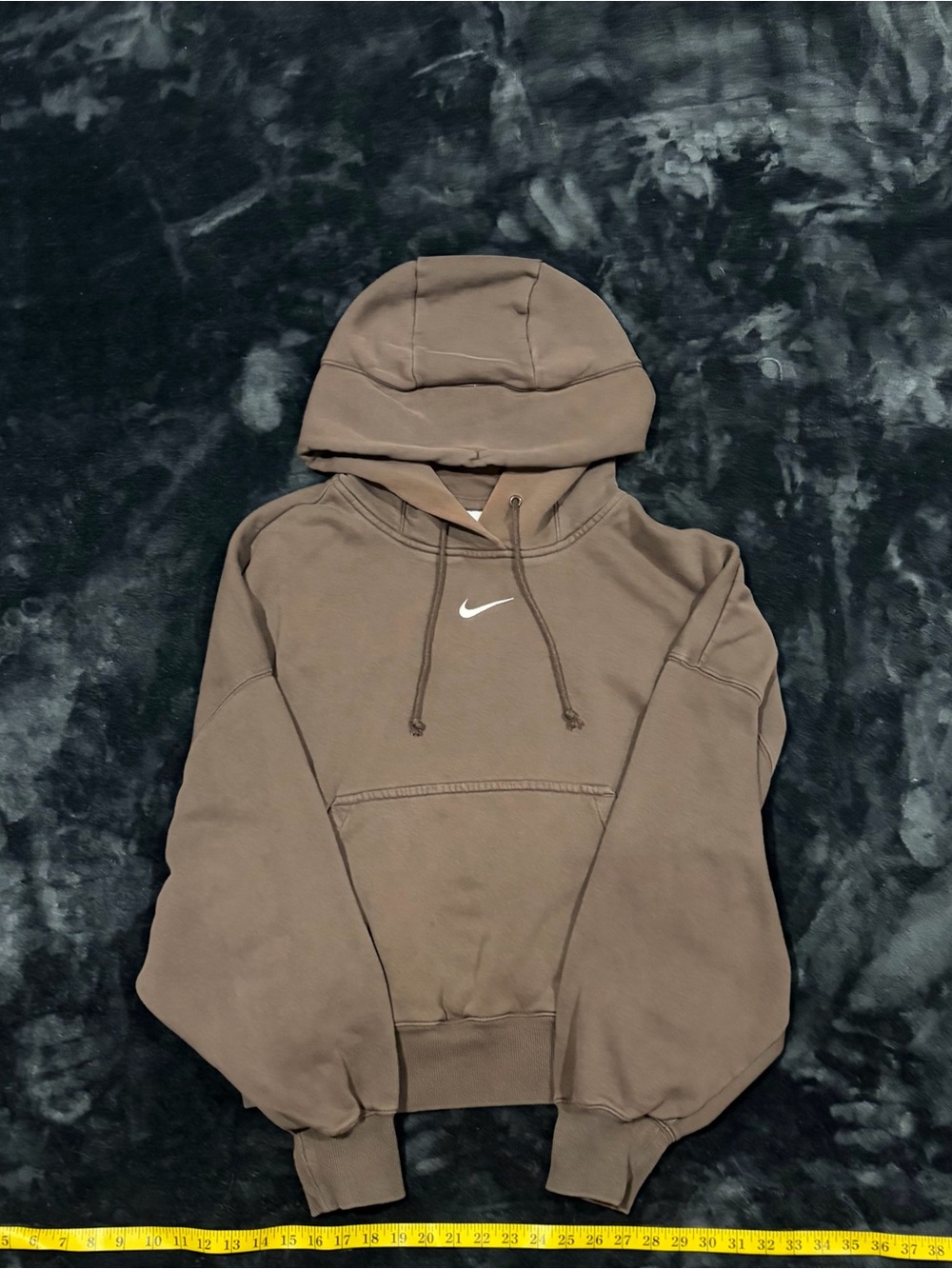 Vintage Nike Brown Crewneck Hoodie with White Swoosh